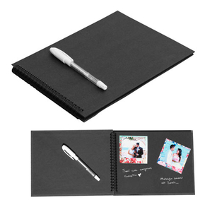 - Beyaz Kalemli Siyah Anı Defteri 20x25 cm  - Beyaz Kalemli Siyah Anı Defteri 20x25 cm