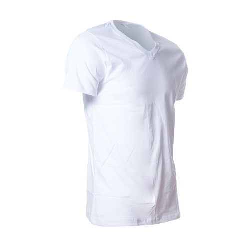 Beyaz Tişört V Yaka % 100 Pamuklu (Yetişkin) - 4