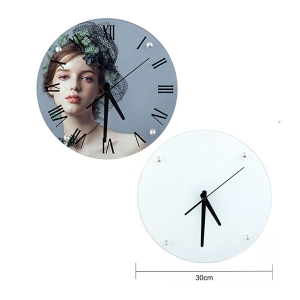 - Sublimasyon Yuvarlak Cam Saat 30 cm  - Sublimasyon Yuvarlak Cam Saat 30 cm