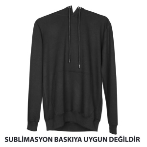 - Siyah Cepli Kapşonlu Pamuk Polyester Unisex Siyah Sweatshirt - Yetişkin (1)  - Siyah Cepli Kapşonlu Pamuk Polyester Unisex Siyah Sweatshirt - Yetişkin (1)