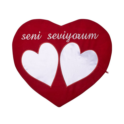 - Sublimasyon Çiftli Kalp Yastık - Seni Seviyorum  - Sublimasyon Çiftli Kalp Yastık - Seni Seviyorum