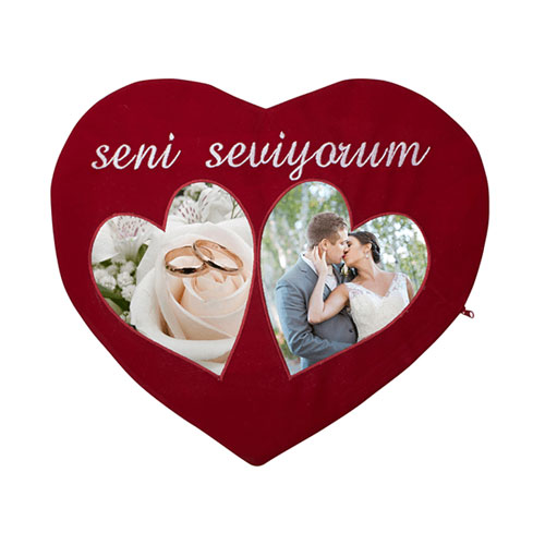 - Sublimasyon Çiftli Kalp Yastık - Seni Seviyorum (1)  - Sublimasyon Çiftli Kalp Yastık - Seni Seviyorum (1)