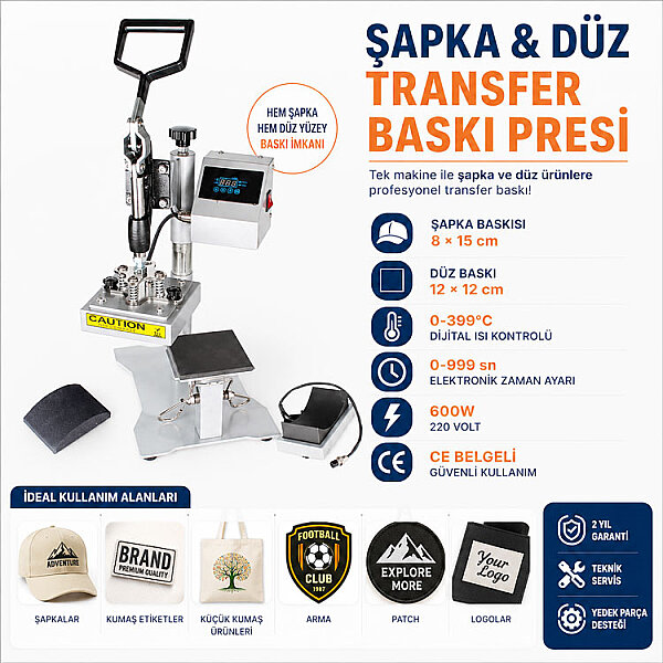 Şapka ve Düz Transfer Baskı Presi - 2