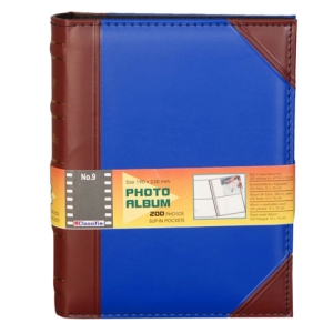 - Deri Fotoğraf Albümü 200'lük 10x15 cm Kahverengi ve Lacivert  - Deri Fotoğraf Albümü 200'lük 10x15 cm Kahverengi ve Lacivert