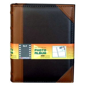 - Deri Fotoğraf Albümü 200'lük 10x15 cm Kahverengi ve Siyah  - Deri Fotoğraf Albümü 200'lük 10x15 cm Kahverengi ve Siyah