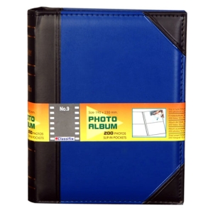 - Deri Fotoğraf Albümü 200'lük 10x15 cm Lacivert Siyah  - Deri Fotoğraf Albümü 200'lük 10x15 cm Lacivert Siyah