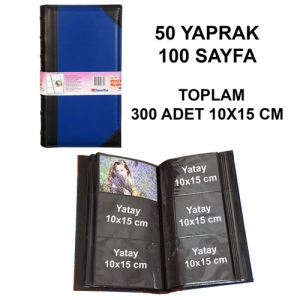 - Deri Fotoğraf Albümü 300'lük 10x15 cm Siyah Lacivert (1)  - Deri Fotoğraf Albümü 300'lük 10x15 cm Siyah Lacivert (1)