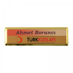 - Dikdörtgen Metal Yaka İsimliği (altın) 7,5x2,3 cm (1)  - Dikdörtgen Metal Yaka İsimliği (altın) 7,5x2,3 cm (1)