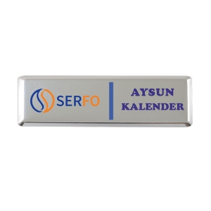 - Dikdörtgen Metal Yaka İsimliği (gümüş) 7,5x2,3 cm (1)  - Dikdörtgen Metal Yaka İsimliği (gümüş) 7,5x2,3 cm (1)