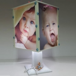  - Dönen Ledli Abajur Çerçeve (mavi boncuklu) (1)