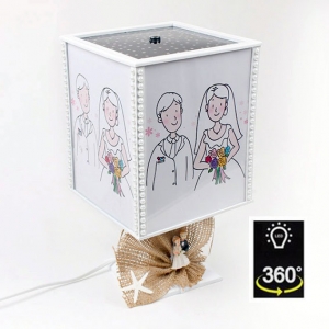  - Dönen Ledli Abajur Çerçeve (İnci-Gelin Damat) (1)