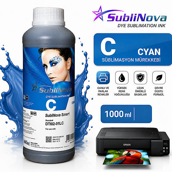 Inktec Sublinova Sublimasyon Mürekkebi - 1000 ml / Mavi - 2
