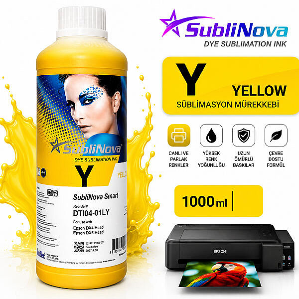 Inktec Sublinova Sublimasyon Mürekkebi - 1000 ml / Sarı - 2