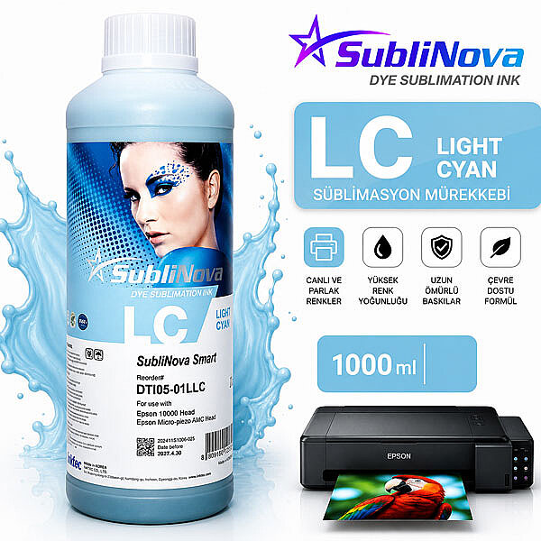 Inktec Sublinova Sublimasyon Mürekkebi - 1000 ml / Açık Mavi - 2