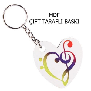 - Eko.MDF Çift Taraflı Anahtarlık - Kalp  - Eko.MDF Çift Taraflı Anahtarlık - Kalp