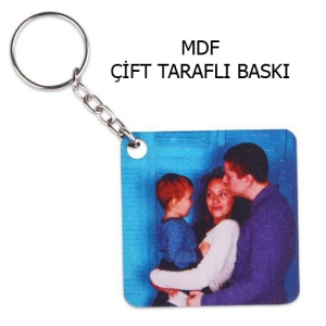 - Eko.MDF Çift Taraflı Anahtarlık - Kare  - Eko.MDF Çift Taraflı Anahtarlık - Kare