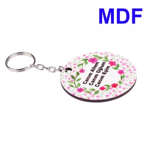 Eko.MDF Çift Taraflı Anahtarlık - Yuvarlak - 3