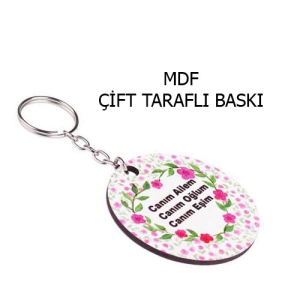 - Eko.MDF Çift Taraflı Anahtarlık - Yuvarlak  - Eko.MDF Çift Taraflı Anahtarlık - Yuvarlak