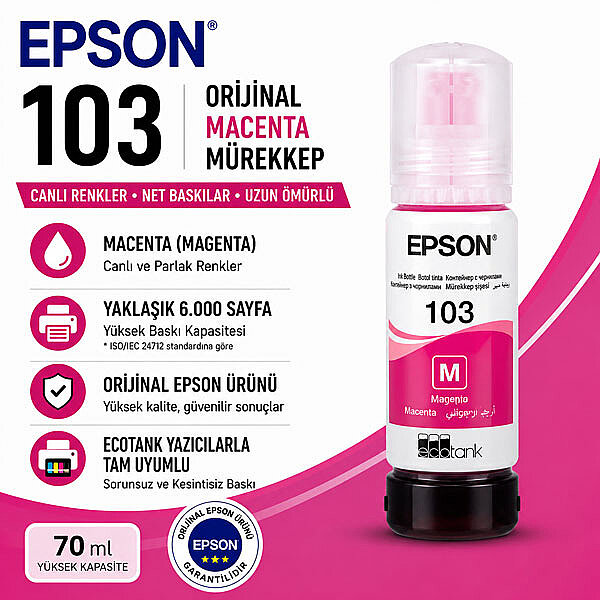EPSON 103 Orijinal Kırmızı Mürekkep - 2