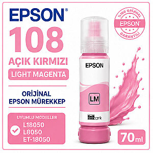 EPSON 108 Orijinal Açık Kırmızı Mürekkep 70 ml (1)