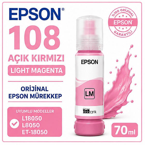 EPSON 108 Orijinal Açık Kırmızı Mürekkep 70 ml - 2