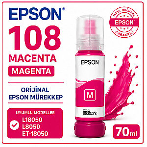 EPSON 108 Orijinal Kırmızı Mürekkep 70 ml (1)