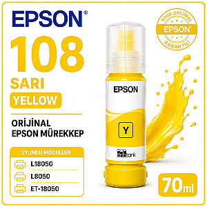 EPSON 108 Orijinal Sarı Mürekkep 70 ml (1)
