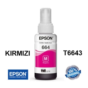Epson - EPSON T6643 Orijinal Kırmızı Mürekkep (1) Epson - EPSON T6643 Orijinal Kırmızı Mürekkep (1)