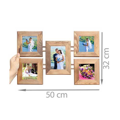Eskitme Ahşap Fotoğraf Çerçevesi - Beşli - 4