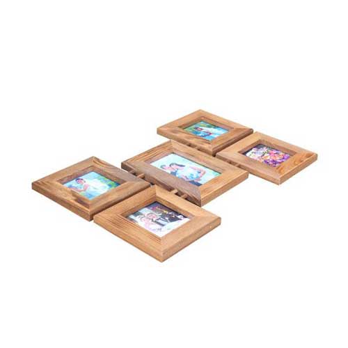 Eskitme Ahşap Fotoğraf Çerçevesi - Beşli - 5