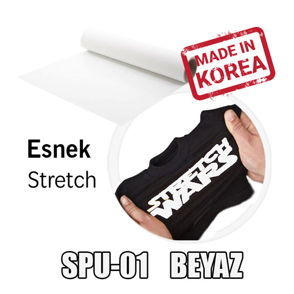 Esnek (Stretch) Beyaz PU Tekstil Transfer Folyosu - 51 cm x 1 metre - 2