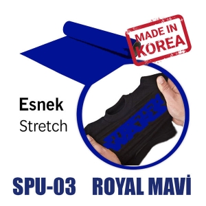 Esnek (Stretch) Royal Mavi PU Tekstil Transfer Folyosu - 51 cm x 1 metre (1)