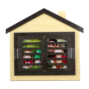  - Ev Tasarımlı Ahşap Fotoğraf Çerçevesi - Kahverengi (1)