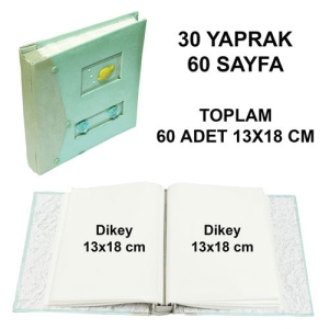 - Figürlü 60'lık Fotoğraf Albümü 13x18cm - Yeşil (1)  - Figürlü 60'lık Fotoğraf Albümü 13x18cm - Yeşil (1)