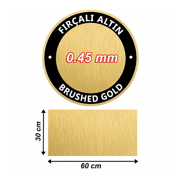 Sublimasyon Fırçalı Altın Metal 30x60 cm - 0,45 mm - 1
