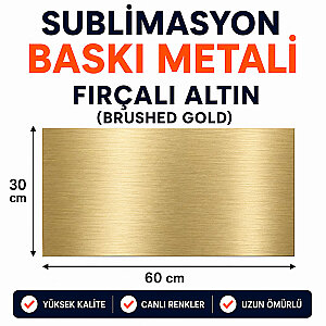 Sublimasyon Fırçalı Altın Metal 30x60 cm - 0,45 mm (1)