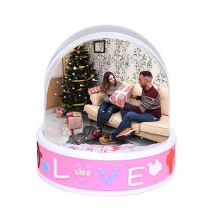  - Love Fotoğraflı Kar Küresi - Müzikli Işıklı