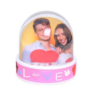 Love Fotoğraflı Kar Küresi - Müzikli Işıklı - 4