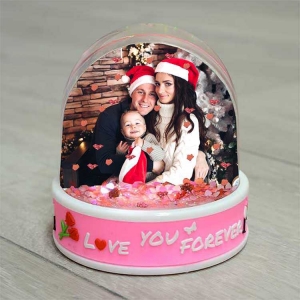 Love Fotoğraflı Kar Küresi - Müzikli Işıklı - 3