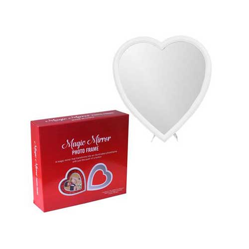  - Güllü Led Işıklı Sihirli Aynalı KalpFotoğraf Çerçevesi (1)