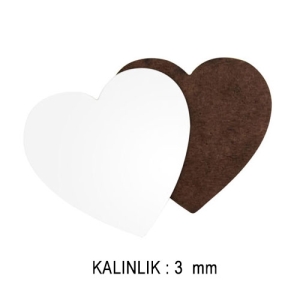 - HDF Kalp Bardak Altlığı 3 mm - Tek Taraflı  - HDF Kalp Bardak Altlığı 3 mm - Tek Taraflı