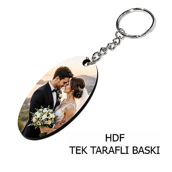 HDF Tek Taraflı Anahtarlık - Oval - 4
