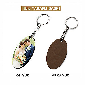 HDF Tek Taraflı Anahtarlık - Oval - 3