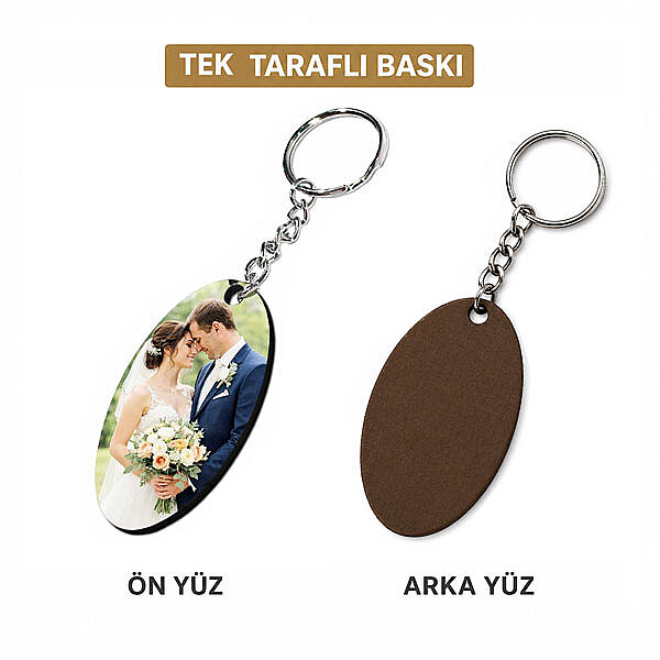 HDF Tek Taraflı Anahtarlık - Oval - 3