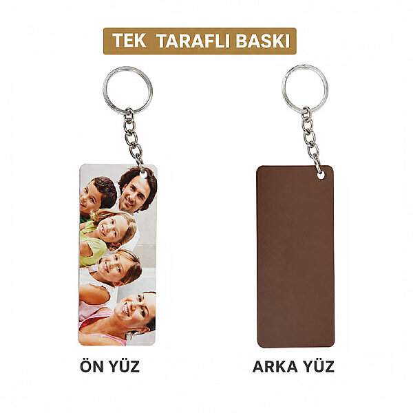 HDF Tek Taraflı Anahtarlık 3x6 cm - Dikdörtgen - 2