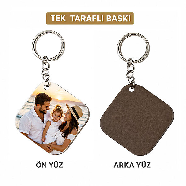 HDF Tek Taraflı Anahtarlık 5x5 cm - Kare - 2