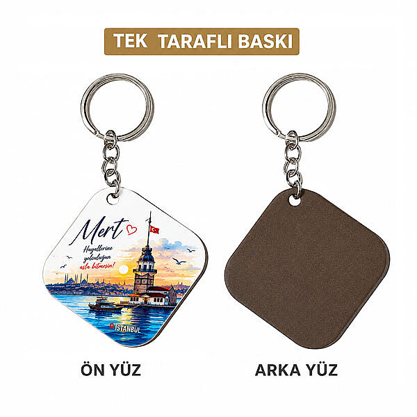 HDF Tek Taraflı Anahtarlık 5x5 cm - Kare - 3