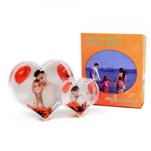 İkili Kalp Kar Küresi - Kalp Taneli - 3