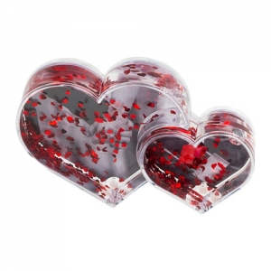  - İkili Kalp Kar Küresi - Kalp Taneli (1)