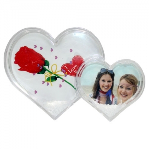  - İkili Kalp Kar Küresi - Kar Taneli